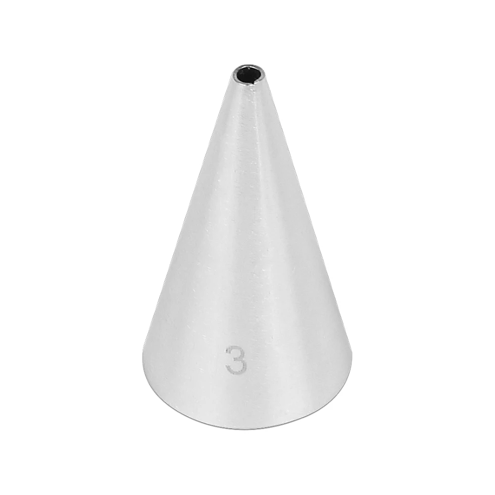 

(30pcs/Lot) Free Shipping Stainless Steel 18/8 Small Round Piping Nozzle Cake Decorating Writing Icing Tips #3