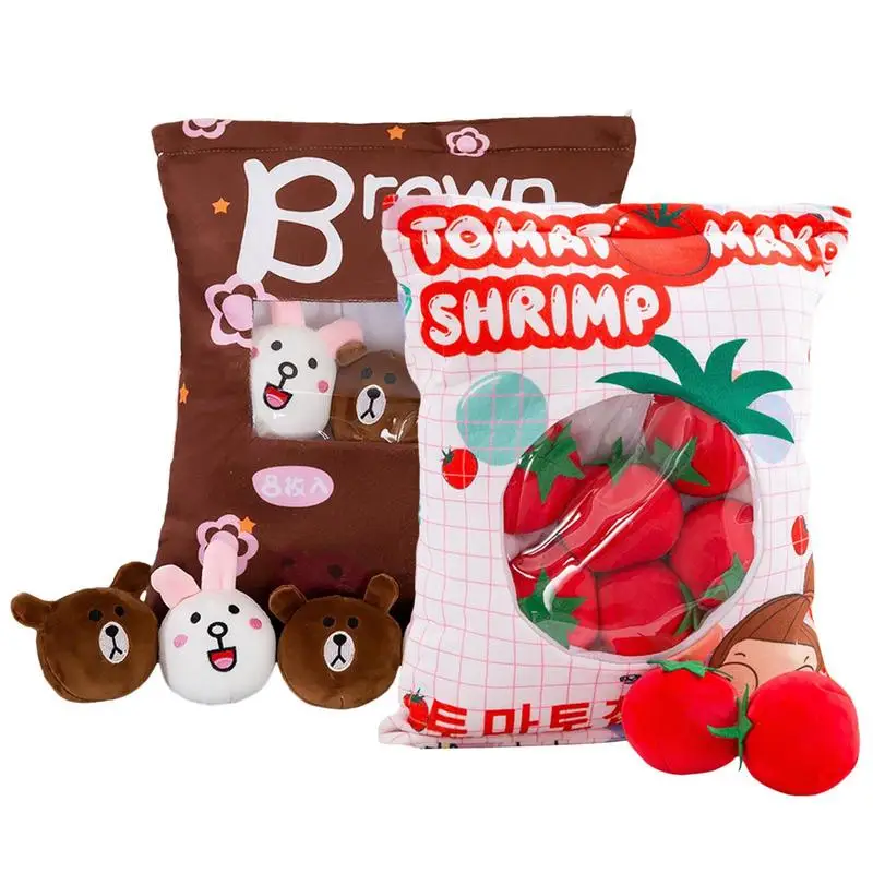

Pudd-ing Snack Pillow Tomato Doll Toys Soft And Comfortable Stuffed Animal Bear Doll Throw Pillow Toy Gift For Kids Adults