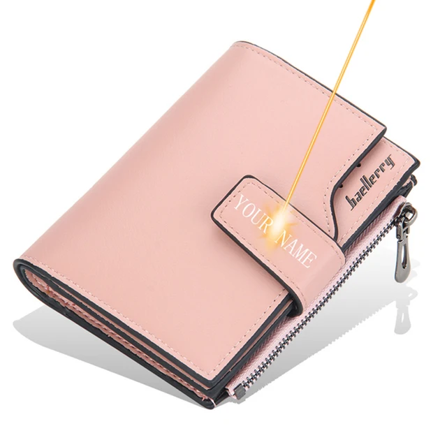 Personalized PU Leather Wallet for Men and Women with Zipper Coin Pocket - Image 2