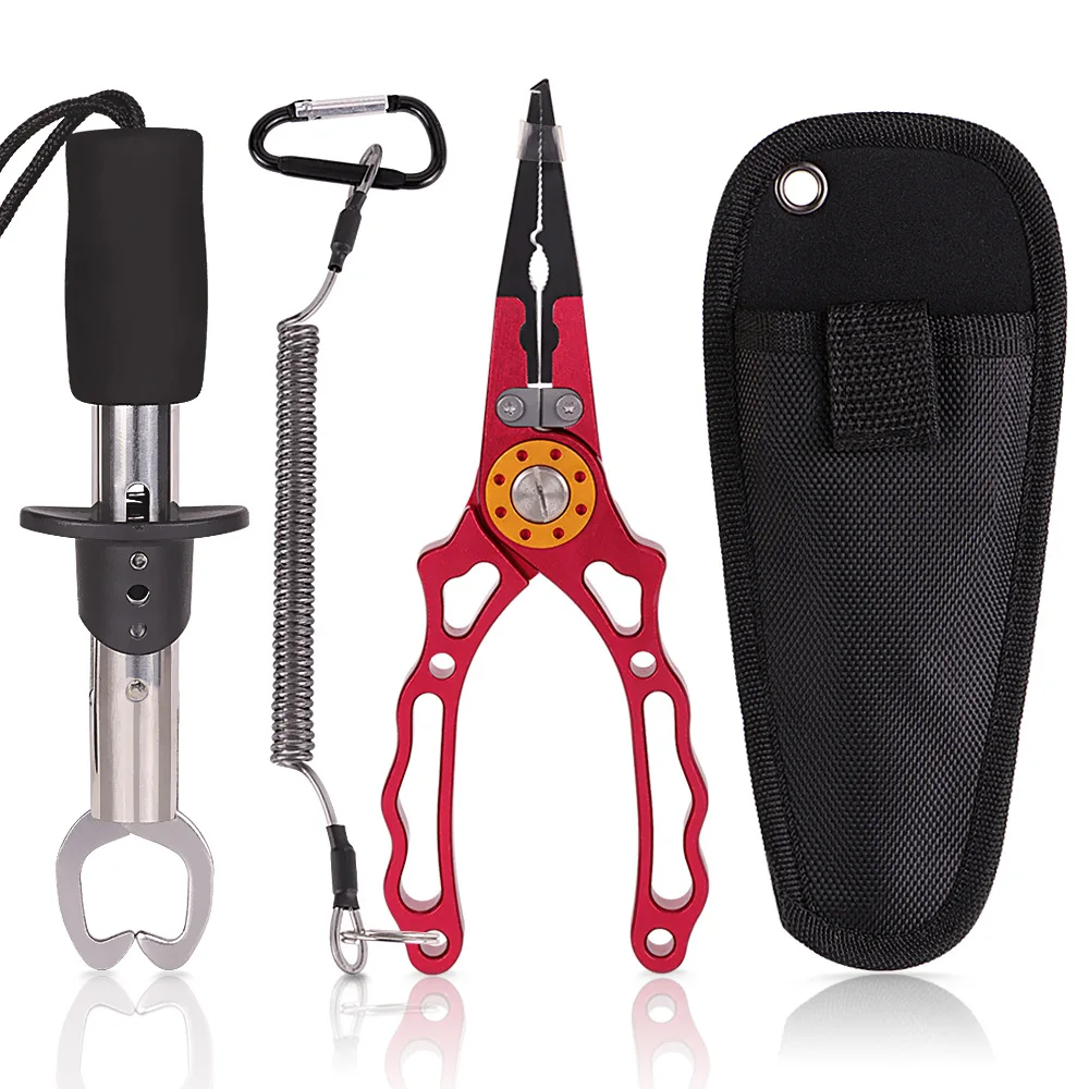 

Fishing Plier Set Multifunction Scissors Fishing Tool Accessories with Rope Fishing Tackle Gear Hook Cutter Line Split Use Tongs