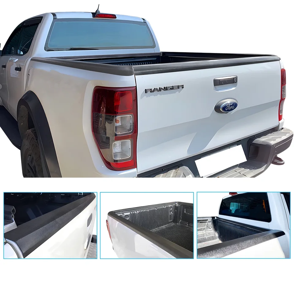 Bed Side Rail Protector Left Driver Side For 2019-2023 Ford Ranger - Textured Black PP Plastic