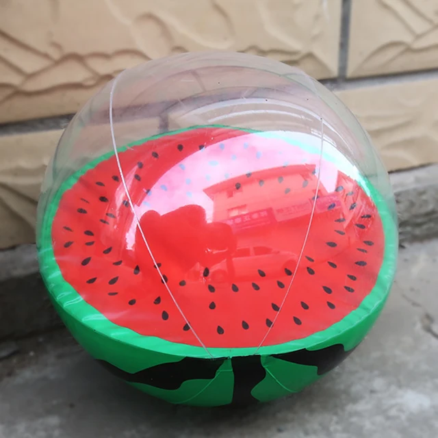 Outdoor Air Filled Bubble Ball Blow Up Balloon Toy Water Party Game Gifts Simulation Watermelon Rubber Inflatable Beach Balls 2