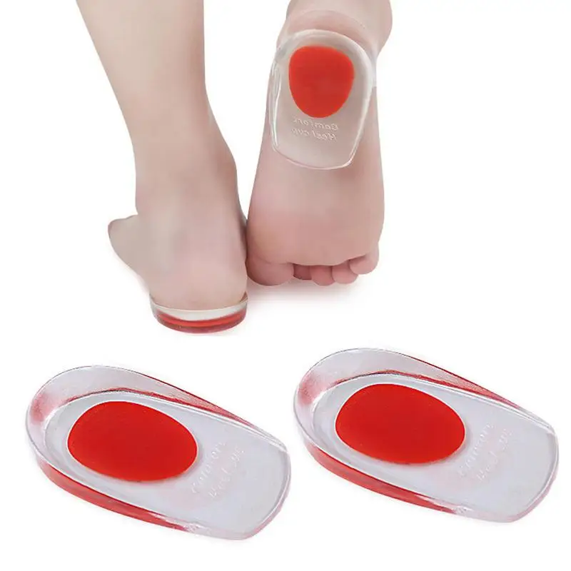 Gel Heel Cups Heel Cushion U Shaped Anti-Slip Thin Heel Inserts for Men and Women Heel Support for Bruised Feet Shoe Heel Pad