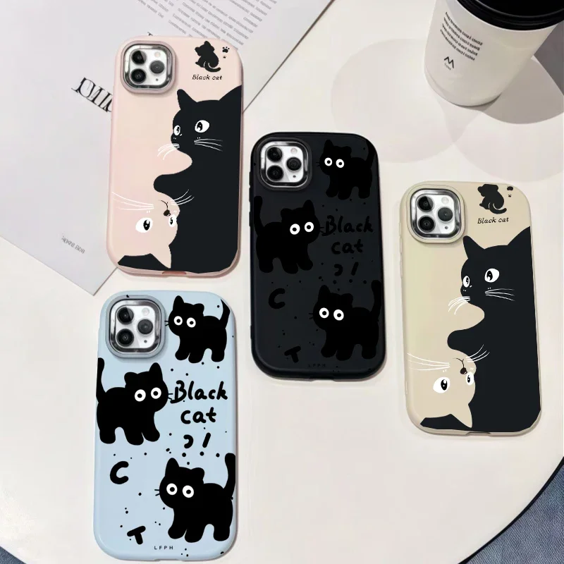 Adorable Black Cat Protective Phone Case