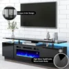 110" Large Fireplace TV Stand Set , Includes 70" 2-Tier Fireplace TV Stand, TV Console with LED Light for Living Room, Black 4