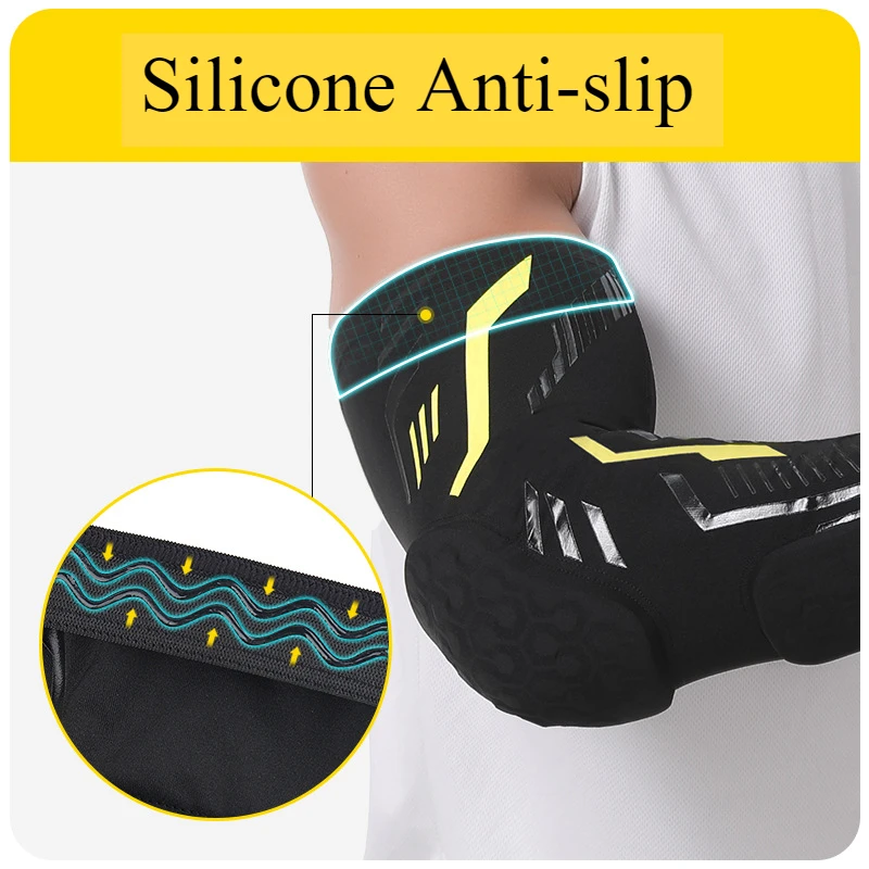 Basketball Use Outdoor Sporty Elbow Pads Anti-collision Non-slip Protective Gear Hands Protector Adult Men Training Arm Warmers