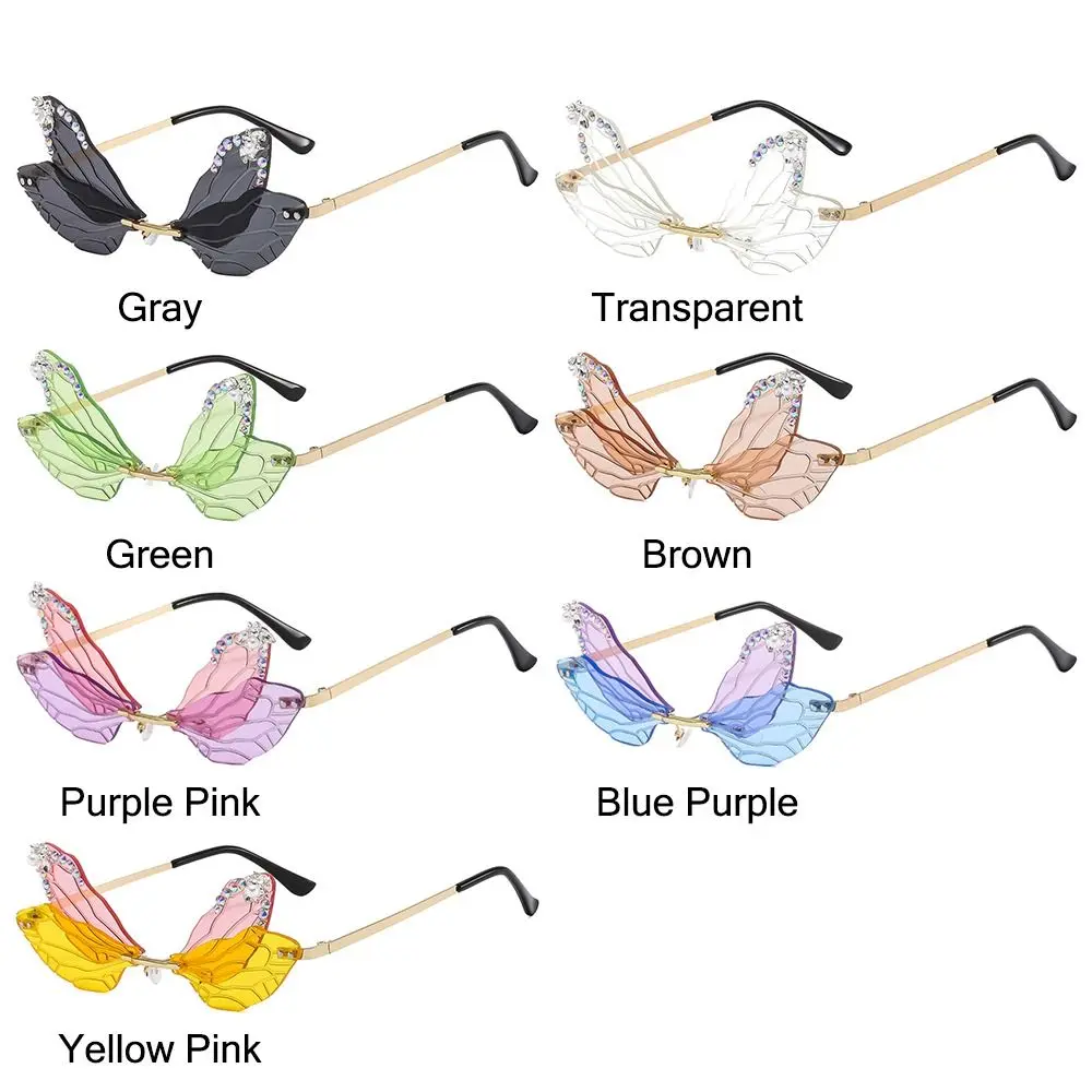 Rimless Dragonfly Wing Sunglasses Shades