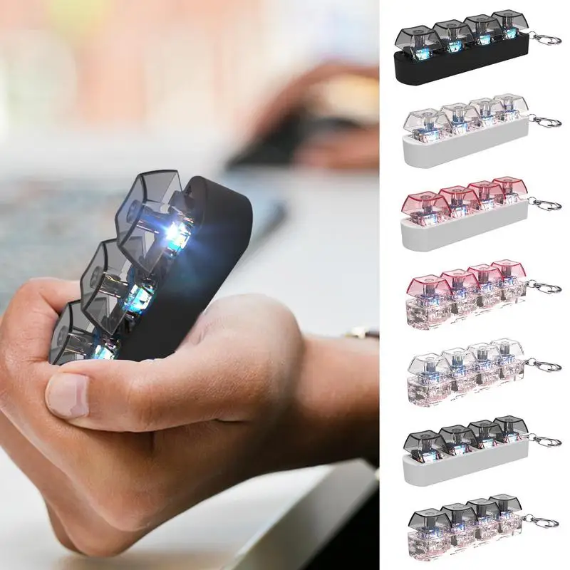 

Party Stress Relief Fidget Button Keycap 4-Button Key Ring Kids Teens Sensory Calming Finger Toy For Adult Gifts To Pass time