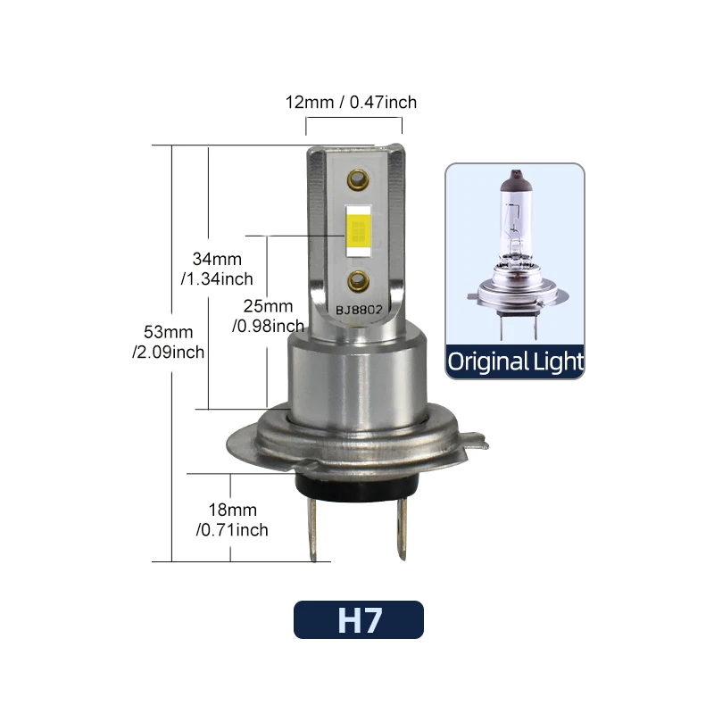 1:1 Halogenlampen zu LED H7 LED Plug and Play 1900K 3200K 6000K 8000K Bernstein/Golden/Weiß/Blau DC 12V für Autoscheinwerfer – Detail 12