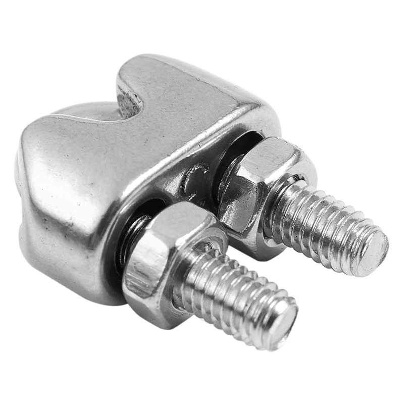 16Pcs Stainless Steel Cable Clip Saddle Clamp For Ropes 0.3Cm 3Mm Wire