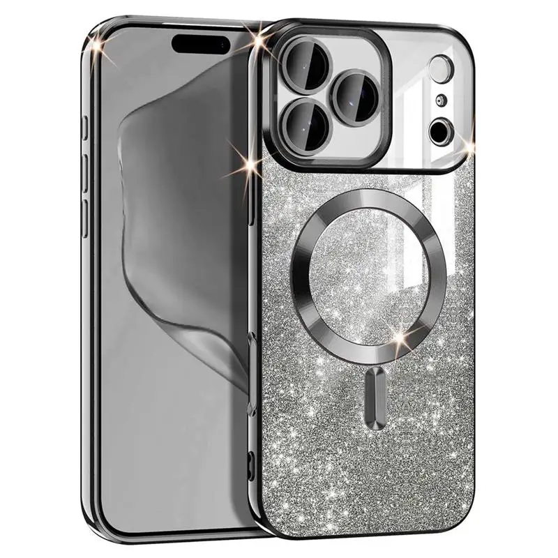 Luxury Glitter Cove Silicone Soft Bumper Magnetic Wireless Case