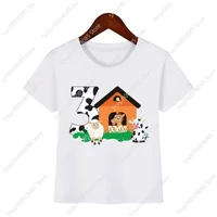 Kids Cow Farm Animal Birthday Party Shirt T Shirts Boys Any Name My Boy Clothes Tops Family Matching Outfits 2