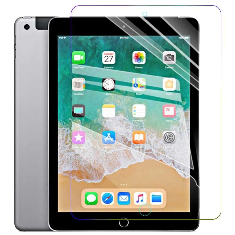 Anti-Scratch Tempered Glass For iPad 9.7 2018 6 6th Generation 5 2017 Screen Protector Film tablet holder