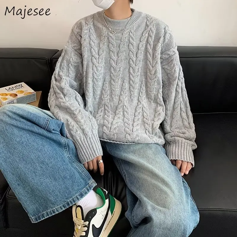 

Men Pullovers Winter Sweater Teens All-match S-3XL Classic Harajuku Streetwear Knitting Clothing Round-Neck Students Свитер Chic
