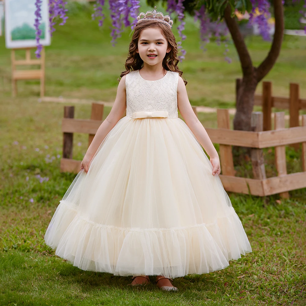 Elegant-Flower-Lace-Kids-Wedding-Party-Dresses-for-Girls-Princess-Gown ...