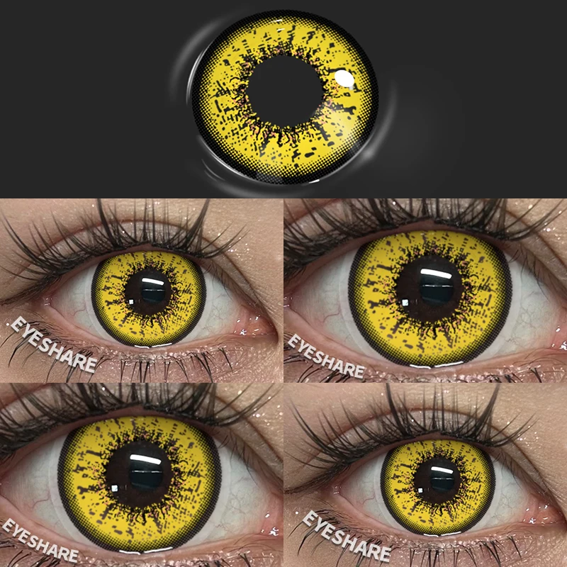 EYESHARE 1 Paar Halloween-Farbkontaktlinsen für Augen, rote Cosplay-Augenlinse, weiße, mehrfarbige Linsen, jährliche schwarze Linsen – Detail 26