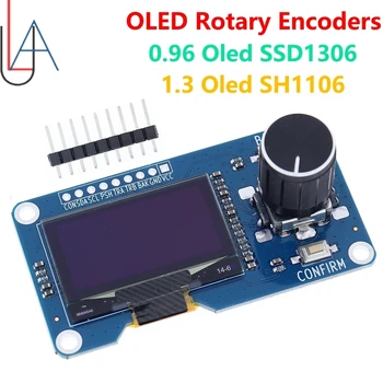 Schermo display oled LCD bianco LAUBEI da 0,96/1,3 pollici combinato con modulo encoder rotativo EC11 interfaccia IIC per arduino
