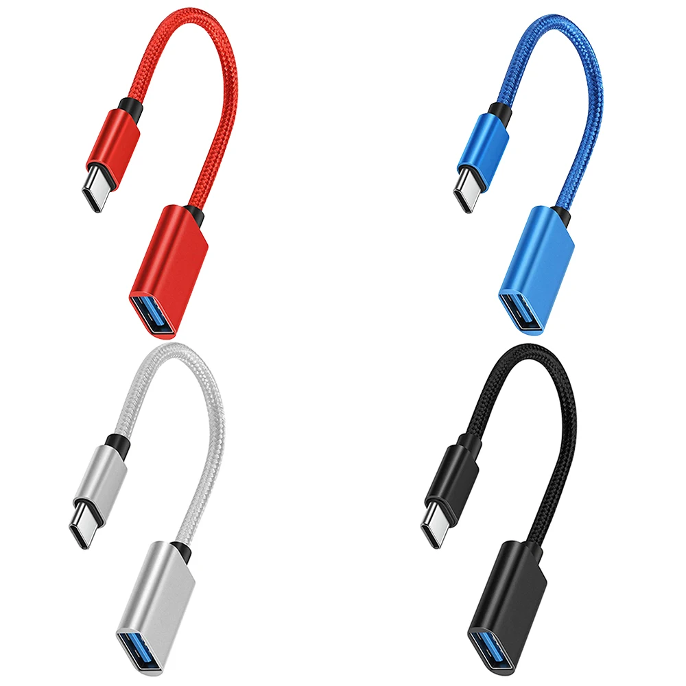 USB to Type C Adapter OTG Adapter Type C Adapter 2pcs OTG Cable TYPE-C to USB Female Adapter Cable for Samsung Macbook Huawei Xiaomi Realme POCO USB Adapter Type C
