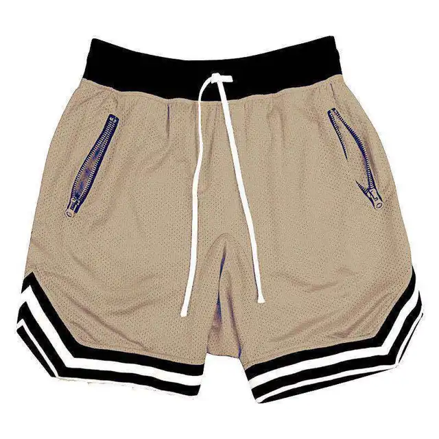 2020 Men's Casual Shorts Summer New Running Fitness Fast-drying Trend Short Pants Loose Basketball Training Pants Khaki