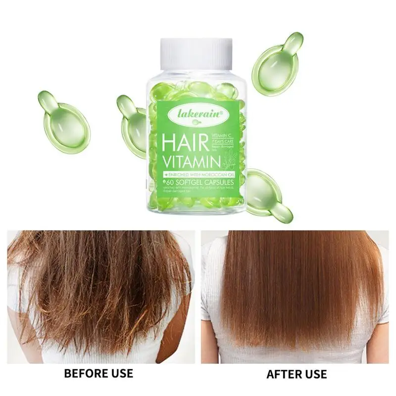 60pcs Hair Repair Capsules Conditioning Repair Oil With Silk Protein Oil For Softness Smoothness Hydration Shinefor Color Safe