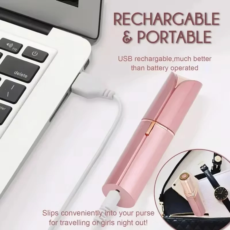 Portable Lipstick Shaped Women Electric Epilator Eyebrow Trimmer Painless Facial Hair Removal Shaver Small Epilator 2024 4