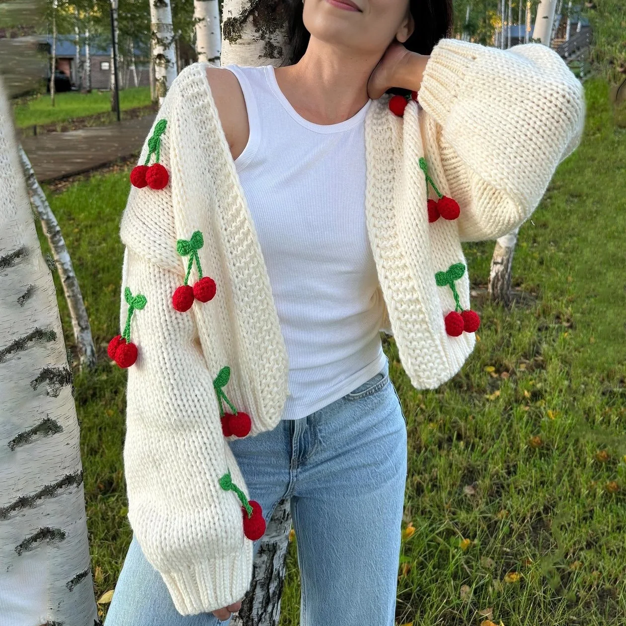 Suéter cárdigan de punto para mujer, estilo patchwork, holgado, informal, con cuello en V y cintura alta, prendas de vestir Y2k, cárdigan de punto para mujer