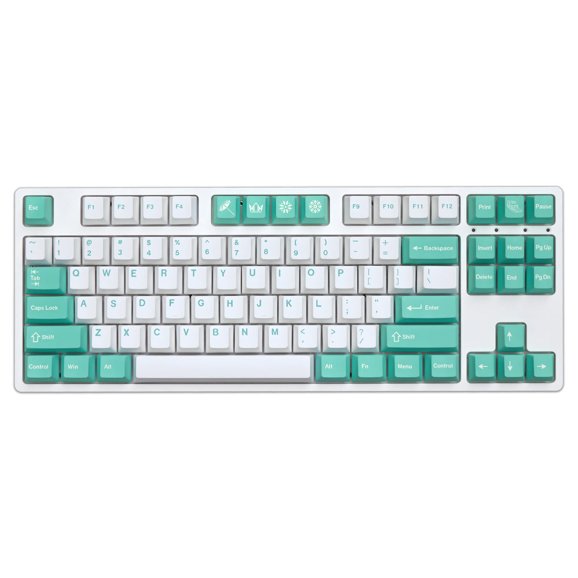 GMK 시안 단색 마츠 키캡 PBT 염료 승화 키캡, 체리 프로필, MX 스위치용 블랙 화이트 키캡, 150 키/세트