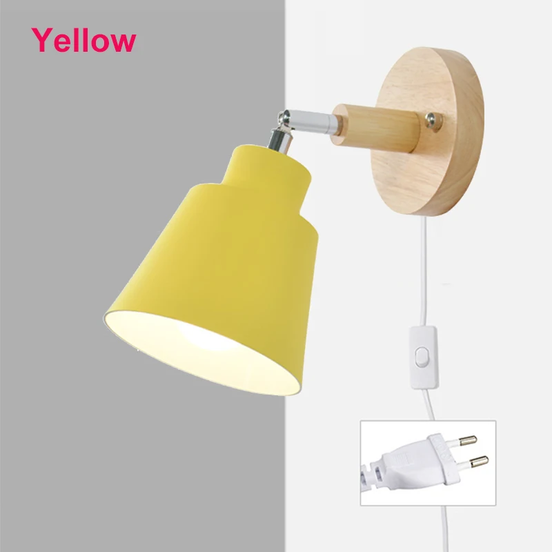 Nordic Wooden Wall Light - Indoor 6-Color Adjustable Sconce Fixture