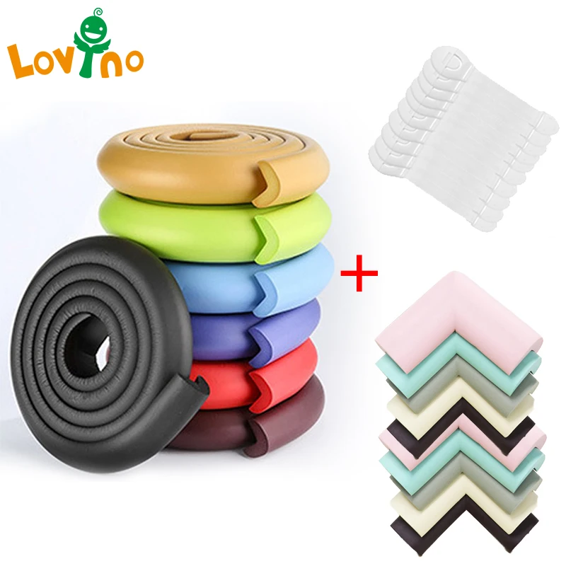Silicone table corner protector, table edge protector, furniture anti collision strip, baby safety proofing edge corner guards 4M+8pcs