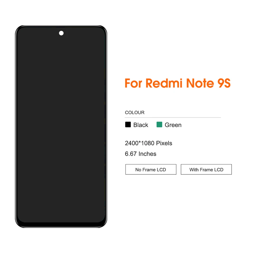 Kit Schermo LCD + Touch Per Xiaomi Redmi Note 9S / Note 9 Pro - 6.67 Pollici - Con Strumenti E Vetro Temperato - 5