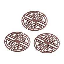  3Pcs/Set Cup Coaster Excellent Decorative Flexible Retro Chinese Style Drink Placemat for Kitchen  Cup Mat  Table Placemat 