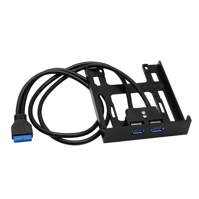 20 Pin 3.5" Floppy Bay Front Panel 2 Ports USB Expansion Adapter Connector 2