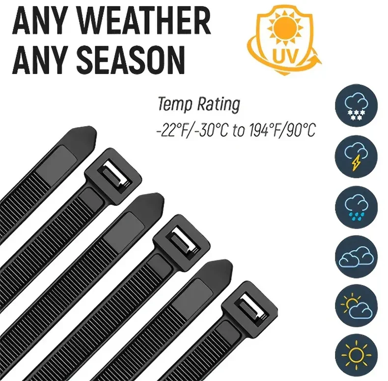 Description Picture 3 of itemChenfeng Plastic Black Cable Tie 100 Pieces/Bag Set Assembly Export Special Cable Ties