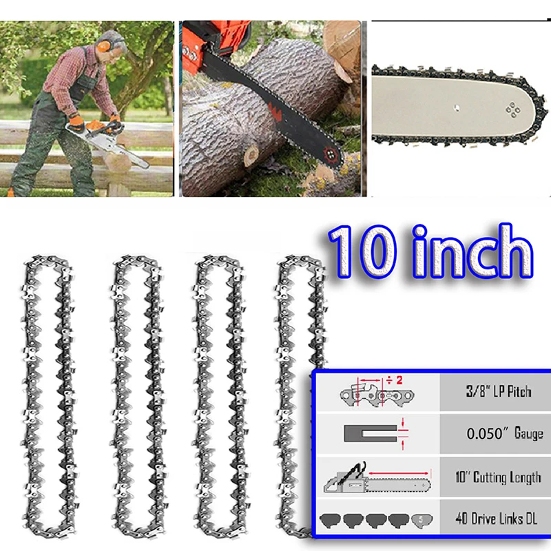 10 Inch Electric Chain Saw 40DL 20Cutter 3/8"LP .050"Gauge Hardening Alloy Pole Saw Disassembling Easy Woodworking chainsaw chain