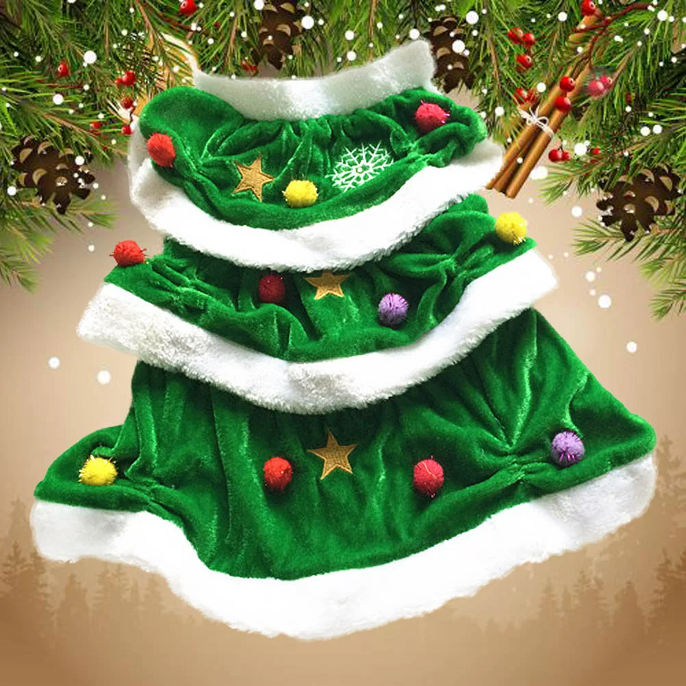 

Christmas Tree Shaped Dog Costume Pet Winter Clothes Comfortable Warm Christmas Hoodie Dress For Party