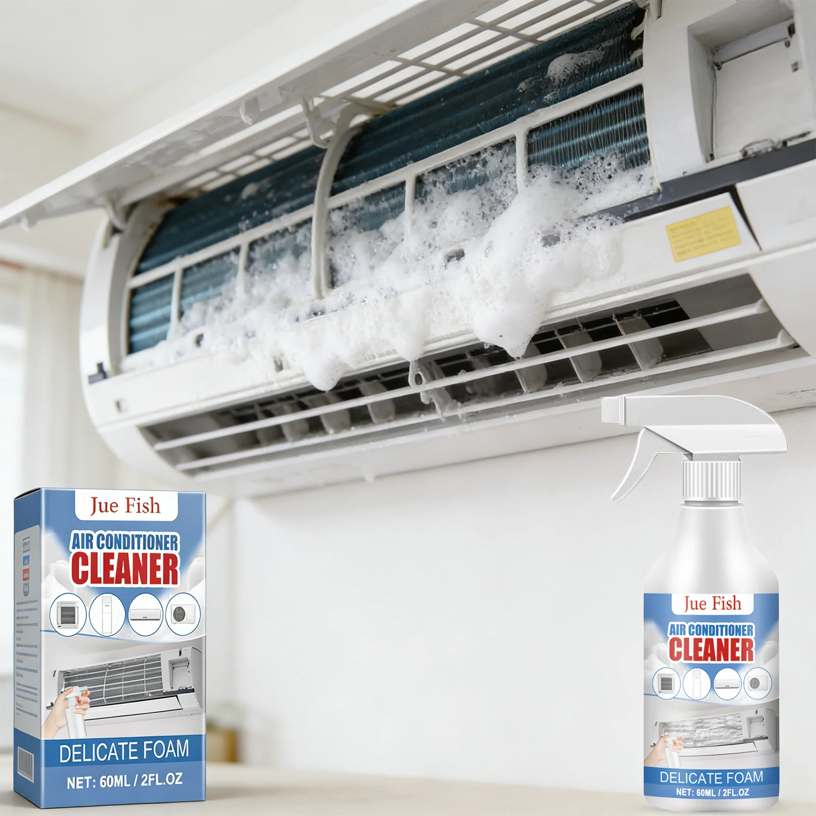 Air Conditioner Cleaner Foam Spray AC Coil Cleaner Deep Cleaning Odor ...