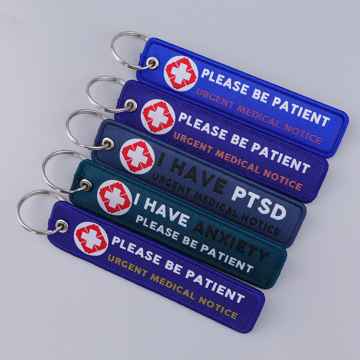 Medical Embroidery Key Fobs Doctor Nurse Key Tags Please Be Patient ...