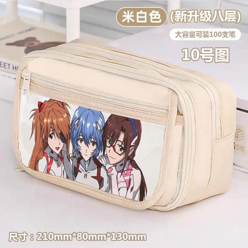 Evangelion Anime Pencil Case - Cute Cartoon Design with Large Capacity for School and Office Use