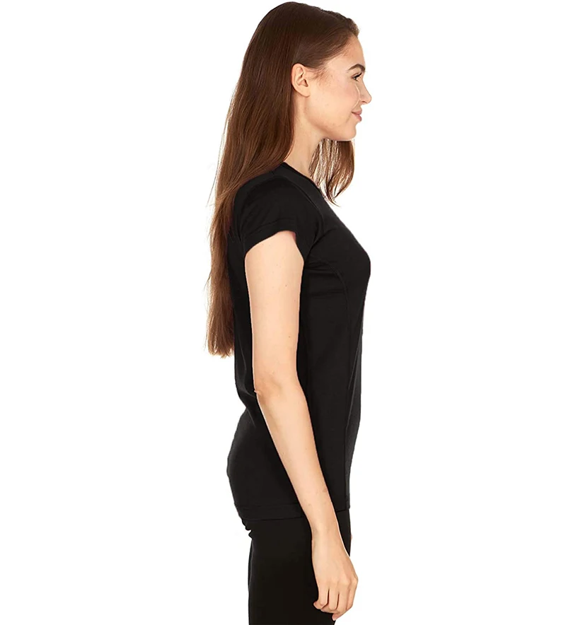 100% Merino Wool T-Shirt Womens Lightweight Short Sleeve Crew Shirts Merino Wool Base Layer Women Undershirt No Itch Breathable 4
