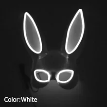  Glowing Sexy Bunny EL Wire Mask Cosplay Costume Accessories Luminous Rabbit LED Mask For Nightclub Dance Party 