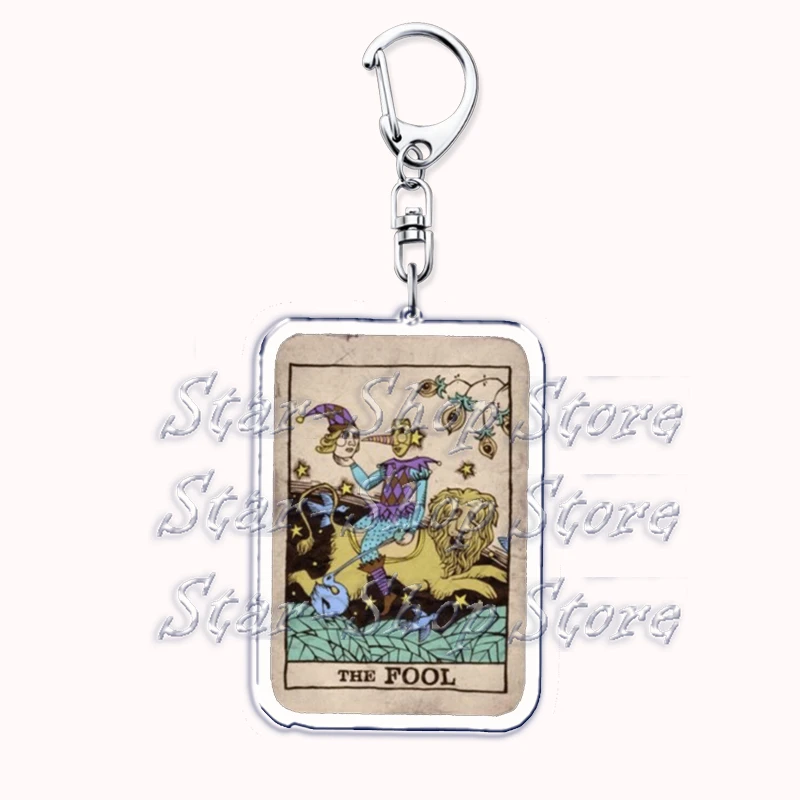 Beliebte Kultur Halloween Tarot Karte Schlüsselanhänger für Zubehör Mond Luna Tod Schlüsselanhänger Schmuck Fans Liebhaber Freunde Leser Geschenke – Detail 5