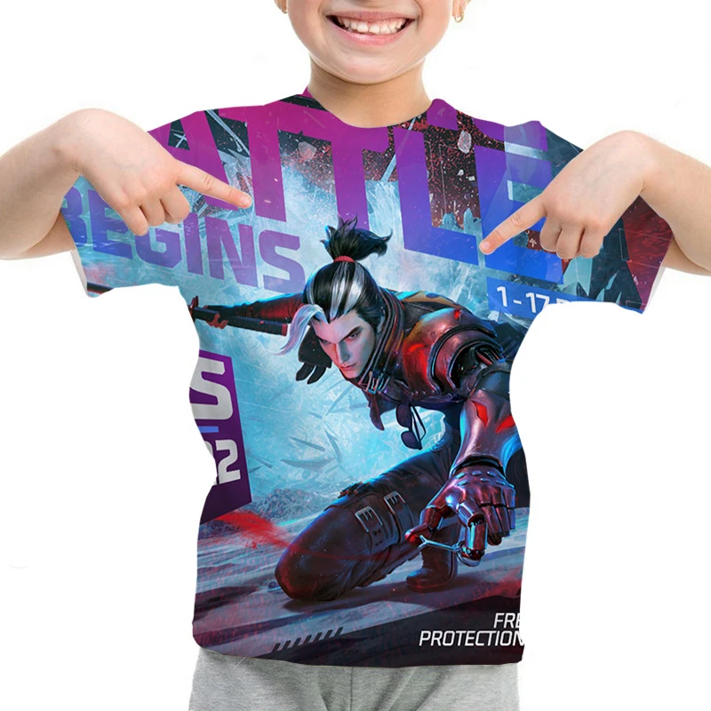 thumbnail image 1 of Camiseta con estampado 3D para niños, camiseta Free Fire 3D, camisetas casuales, camiseta de verano de manga corta con cuello redondo, ropa para niños Y2K, camiseta para niños, 1 of 5