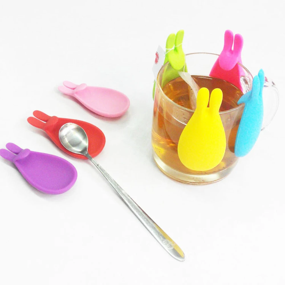 Description Picture 4 of itemSilicone Tea Bag Holder Cute Rabbit Tea Bag Hanger Silicone Tea Bag Holder Clip Drink Markers Spoon Rest for Cup Mug Hanging