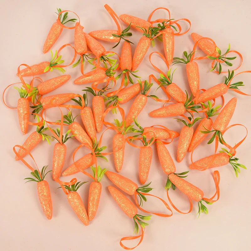 

10Pcs Mini Carrot Foam Simulation Fruits and Vegetable Carrot Easter Decoration for Home Hanging Ornements Kids Easter Gifts