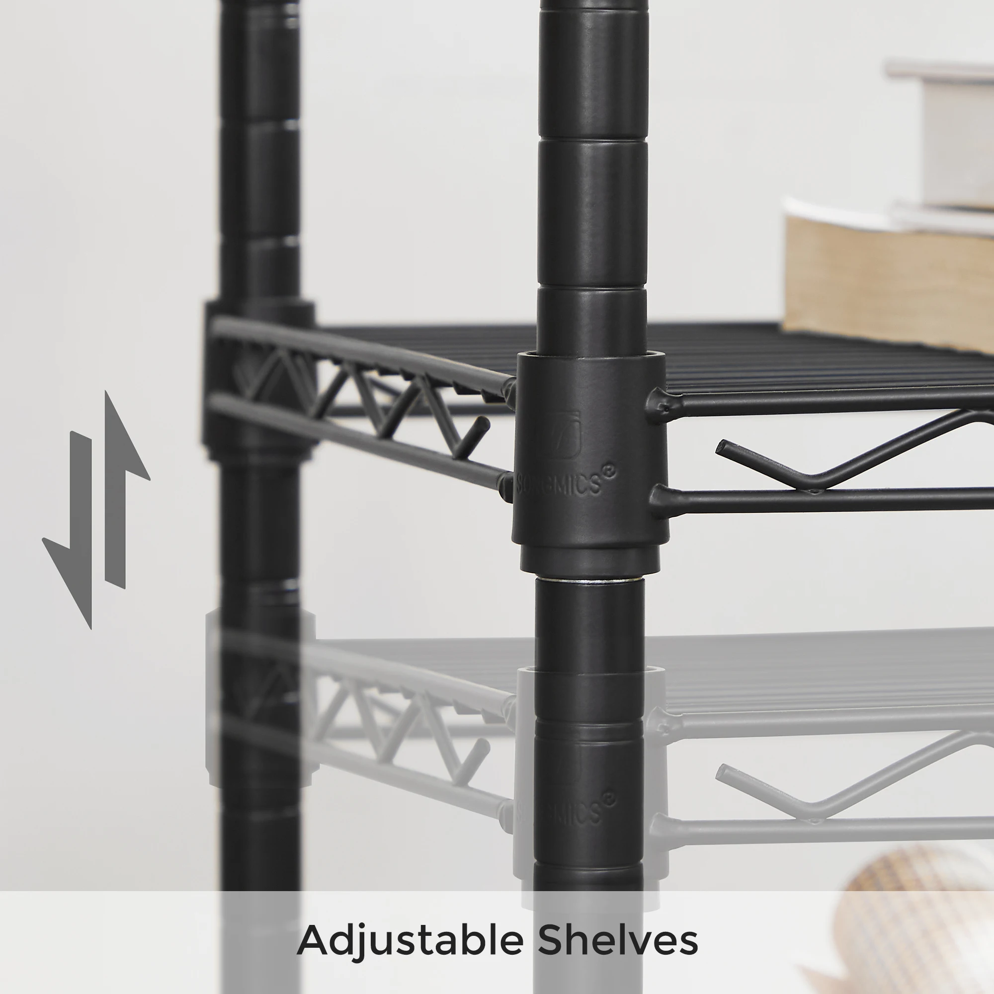 SONGMICS 3 Tier Printer Stand, Printer Table with Wheels, Rolling Printer Cart, Printer Desk with Metal Frame for Home Office 4