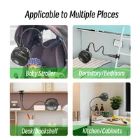 Portable Desktop Clip Fan with Flexibly Adjustable Bracket USB Electric Home Office Cooling Ventilator Quiet 3 Speed Strong Wind 2