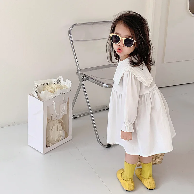 2022 Korean Girls Dress Ruffles 봄 코튼 패션 걸스 드레스 아동복 1 7 년 AliExpress