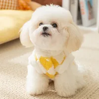 Dog Cute Cartoon Diamond Jacket Patch Bear Traction Fleece Coat Cat Teddy Winter Clothes Bichon Warm Clothes Pet Supplies 3