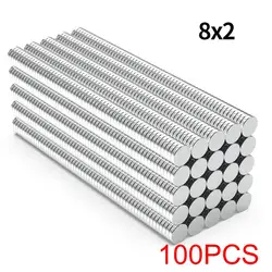 Ultra - Powerful Neodymium Round Magnets for Refrigerator and Home Use (8x2mm - 100pcs)