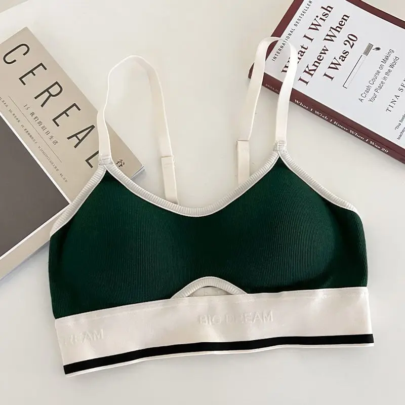 Women Push Up Sport Bra Gathered Shockproof Wireless Bralette Breathable Brassiere Solid Simple Underwear Sexy Seamless Lingerie
